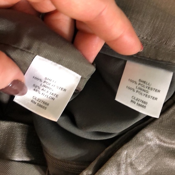 Classiques Entier Skirt Set Peplum Jacket Brown Gold Sheen Size Medium 8 - Picture 10 of 11